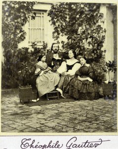 Porträt von Théophile Gautier (1811 - 1872) mit Familie