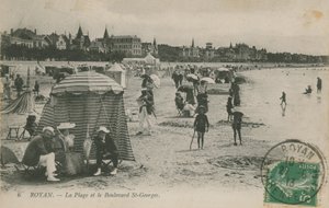Postkarte vom Strand und Boulevard St Georges, Royan, Frankreich, gesendet 1913