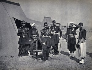 Bestrafung, Soldaten der französischen Armee während der Krim-Kampagne 1854. Fotografie, späte 19. Jahrhundert. von French Photographer