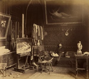 Der Maler Toulot in seinem Atelier von French Photographer