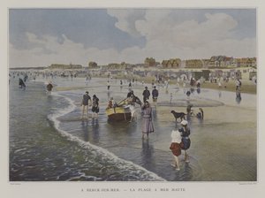 Der Strand bei Flut, Berck-sur-Mer, Frankreich (Farbfoto) von French Photographer
