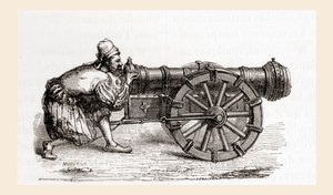 Eine deutsche Hinterladerkanone aus dem 16. Jahrhundert, aus Les Merveilles de la Science, veröffentlicht um 1870 (Gravur)