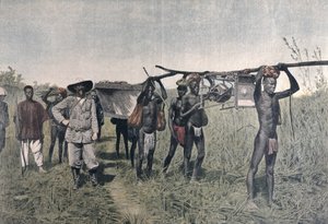 Ein Konvoi auf der Marchand-Mission im Jahr 1898, aus Le Petit Journal, 1899 von French School