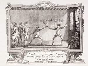 Eine Fechtschule im 18. Jahrhundert Paris, 1875 von French School