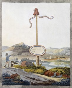 Eine französische Grenze zur Zeit der Revolution von 1789: „Passagiere, dieses Land ist frei“ von French School
