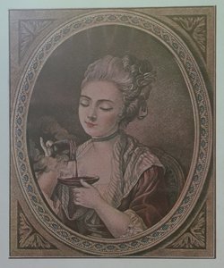 Eine Dame trinkt Schokolade von French School