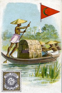 Ein Postbote auf dem Dekkan-Plateau in Indien, späte 19. Jahrhundert von French School