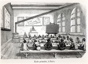 Eine Grundschule in Paris, aus Almanach du Magasin Pittoresque, 1975 von French School