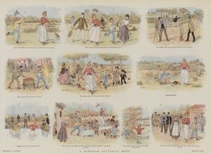 Eine Schmetterlingsjagd in der Vorstadt (Chromolithographie) von French School
