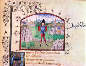 Ein Troubadour, aus dem Livre des Cent Ballades von Jean Le Seneschal