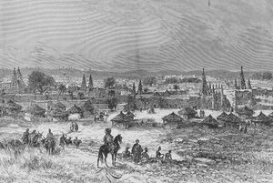 Ansicht von Kong, Illustration aus "Du Niger au Golfe de Guinee...", von Louis Gustave Binger