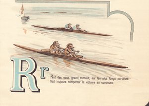 A: Wasserratte, großer Ruderer, auf den längsten Strecken weiß immer, wie man den Wettbewerb gewinnt von French School