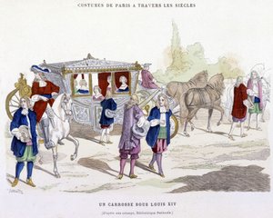 Eine Kutsche unter Ludwig XIV - in „Paris durch die Jahrhunderte“ von H. Gourdon de Genouillac von French School