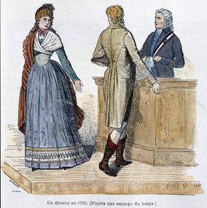 Eine Scheidung im Jahr 1793 - in „Paris durch die Jahrhunderte“ von Kenouillac von French School