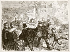 Eine Beerdigung während der Belagerung, März 1871, Illustration aus Cassells Geschichte des Krieges zwischen Frankreich und Deutschland, 1870-1871