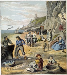 Am Strand - in „Laden der kleinen Kinder: in den Ferien“, ed. Hachette, n.d., um 1900