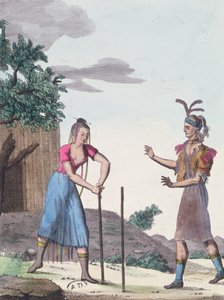 Eine Hochzeitszeremonie bei den Creek-Indianern, um 1811 von French School