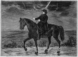 Ein Priester, der auf seinem Pferd explodiert von French School