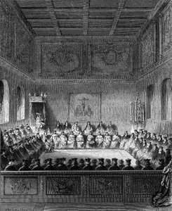 Eine Sitzung im Parlament der Bretagne im Jahr 1613. von French School