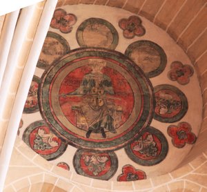 Ansicht einer bemalten Rosette in der westlichsten Bucht, Südseite