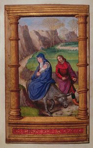 Flucht nach Ägypten, aus einem Stundenbuch, Paris