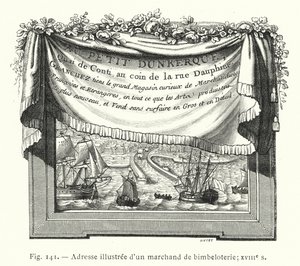 Illustrierte Adresse eines Spielzeughändlers; 18. Jahrhundert (Gravur) von French School