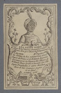 Werbung für A la Teste Noire Schreibwaren, Paris, 1756 von French School