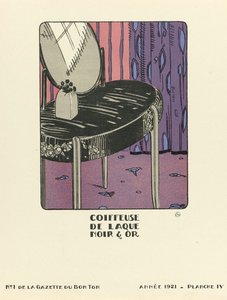 Werbung für "Coiffeuse de Laque Noir & Or", veröffentlicht 1921