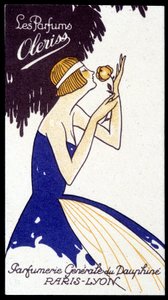 Werbekarte für Oleriss-Parfums von der Parfümerie Générale du Dauphiné