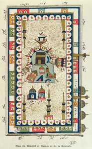 Luftaufnahme des Masjid-el-Haram und der Kaabah, Mekka
