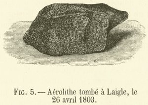 Aerolith, gefallen in Laigle, am 26. April 1803 von French School