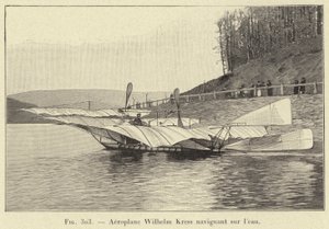 Flugzeug Wilhelm Kress auf dem Wasser