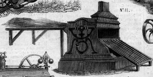 Landwirtschaftsmaschine: ein Drescher, präsentiert auf dem Pariser Landwirtschaftswettbewerb 1860. Gravur in „Le Monde Illustré“ Nr. 169 vom 7. Juli 1860. von French School