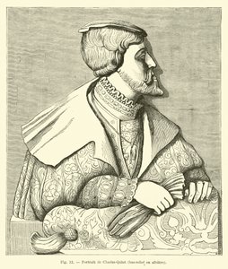 Alabaster-Basrelief von Kaiser Karl V.