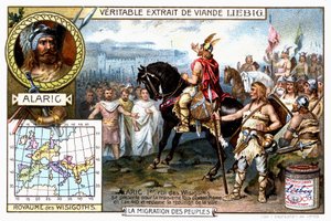 Alarich I., König der Westgoten, stellt sich 410 zum dritten Mal vor Rom und fordert die Übergabe der Stadt von French School