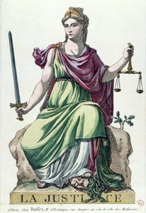 Allegorie der Gerechtigkeit, veröffentlicht von Baffet, 1792