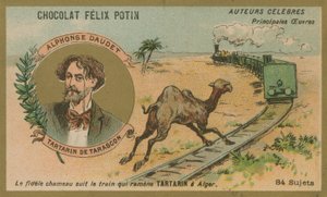 Alphonse Daudet und eine Szene aus Tartarin von Tarascon
