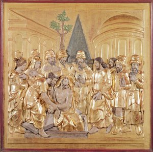 Altarbild, das die Auferstehung des Lazarus darstellt