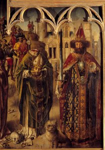 Altarbild des Parlaments von Paris: Detail des rechten Teils, der den christlichen Märtyrer Saint Denis von Paris darstellt