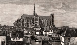 Amiens - Nord-Pas-de-Calais-Picardie - Gravur in „La France illustree: geographie, histoire, administration statistique“ von V.A. Malt-Brown. 1884