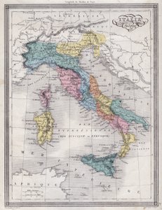 Antikes Italien - Tafel aus „Universal Atlas of Ancient and Modern Geography for Residential Schools“ von Vuillemin - ca. 1845 von French School
