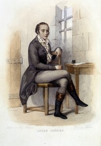 André Chénier (1762-1794), französischer Dichter, im Concierge - in „Le Plutarque français“, Ed. Mennechet von French School
