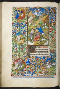 Verkündigung an die Hirten, Add Ms 18850 f.70v Stundenbuch (Die Bedford-Stunden) ca. 1410-30 von French School