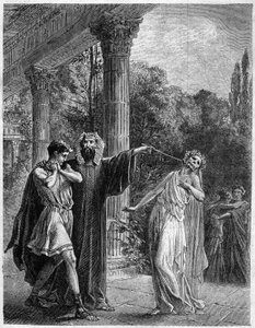 Apollonius in Korinth. In „Histoire de la magic du Monde supernaturel et de la Fatalite a travers les temps et les peuples“, Furne Jouvet et et Cie editeurs (1869).