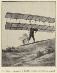 Doppelflächen-Tragflächenapparat, der Abflug