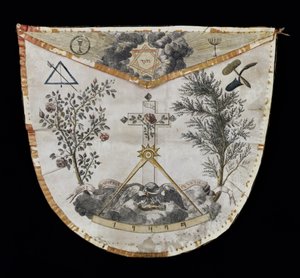 Schurz eines Meisters des Ordens der Rosenkreuzer (Leder) von French School