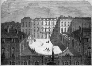 Architektur: Ansicht des Hotels de la Caisse des dépôts et consignations (18.-19. Jahrhundert), Paris