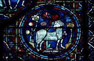 Widder, aus dem Tierkreisfenster