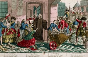 Verhaftung von Prostituierten durch die Polizei in Paris, ca. 1759