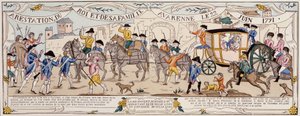 Verhaftung des Königs und seiner Familie in Varennes am 22. Juni 1791 von French School